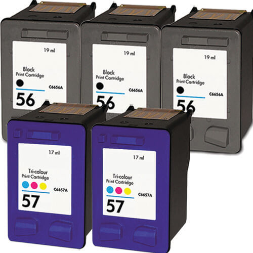 Replacement HP 56 57 Ink Combo Pack 5